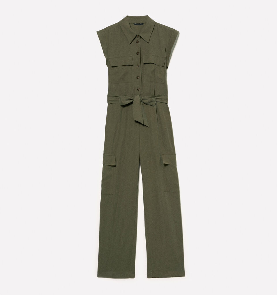 Armeegrüner Cargoanzug - overalls jumpsuits für damen - Militärgrün | Sisley image number 5